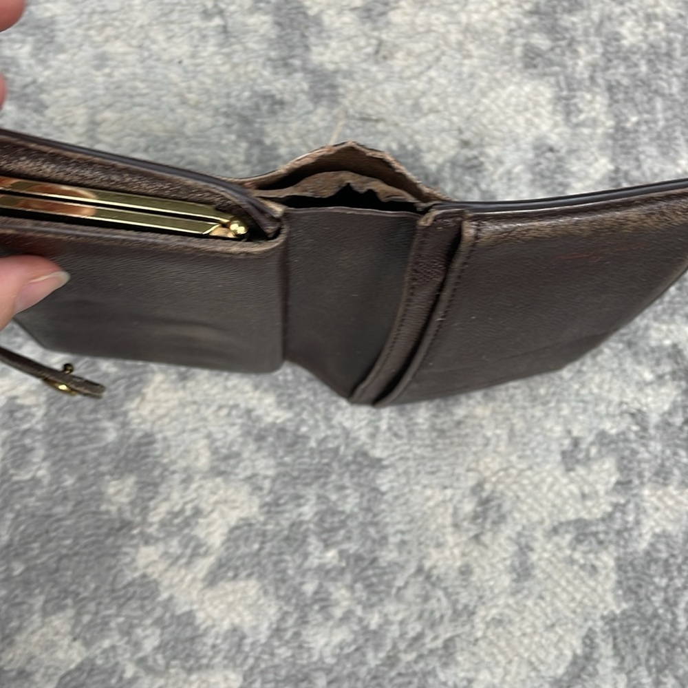 Louis Vuitton Damier Ebene French Kisslock Compact Wallet Brown Tan Checkboard - Picture 17 of 17